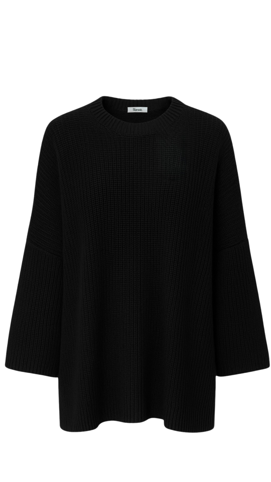 Black  Oversized Knit Sweater – Wide Sleeves