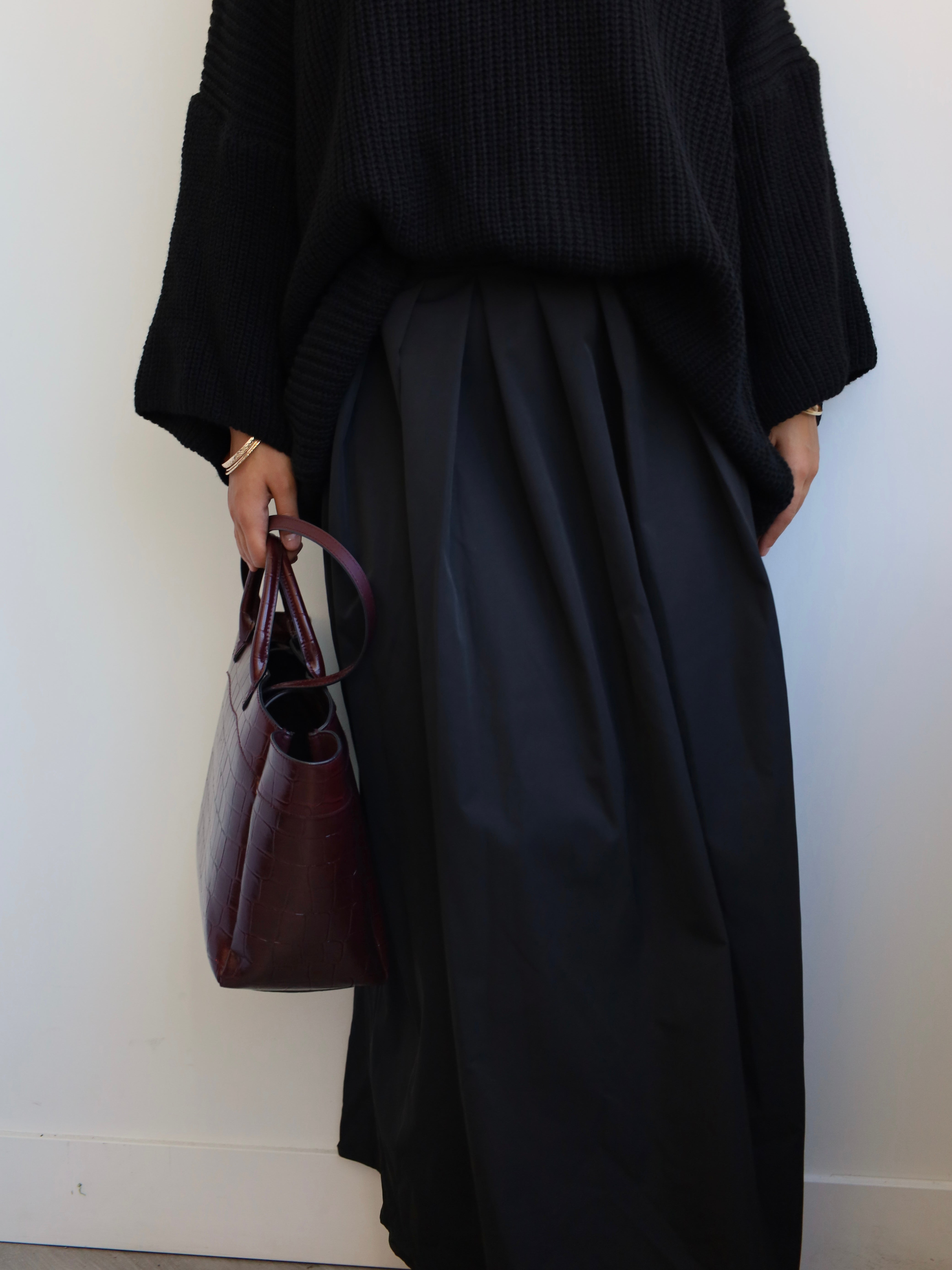 Pleated skirt black