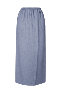 Linen effect skirt - bleue