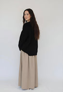 Black  Oversized Knit Sweater – Wide Sleeves