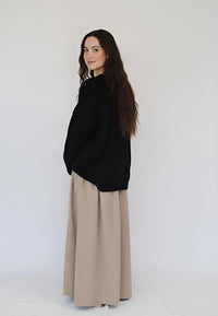 Black  Oversized Knit Sweater – Wide Sleeves