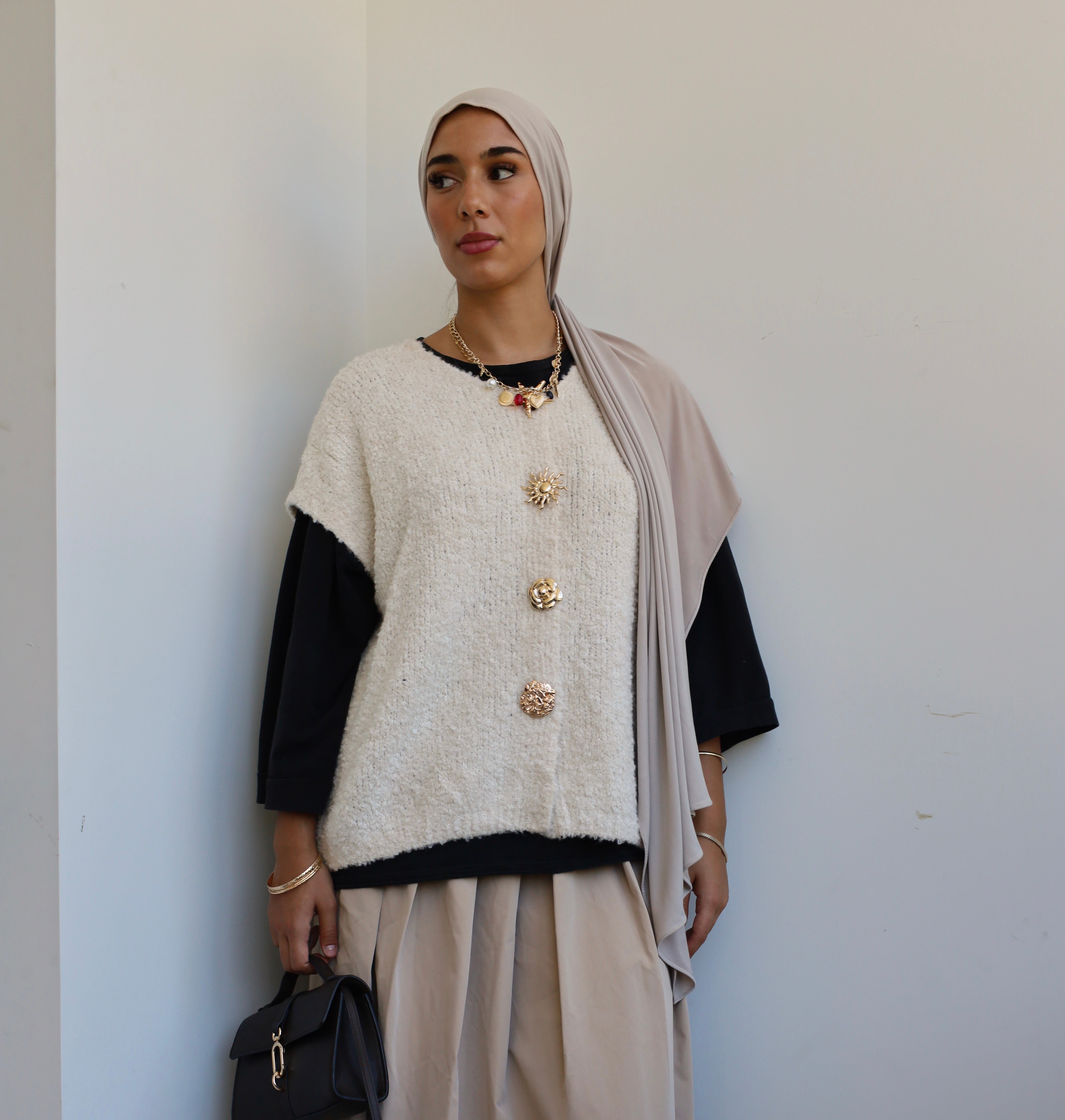Knitted top-Kaki
