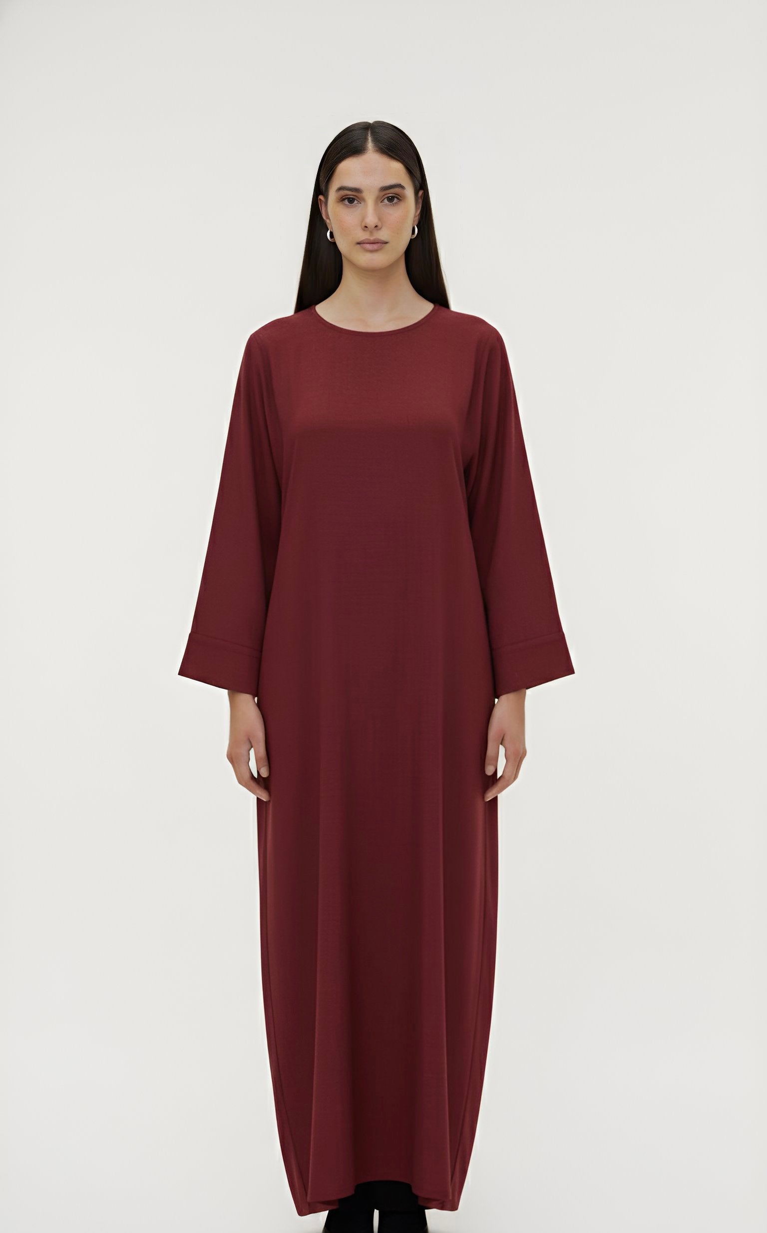 Cherry - Linen effect Abaya