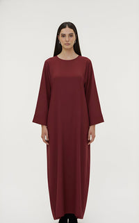 Cherry - Linen effect Abaya