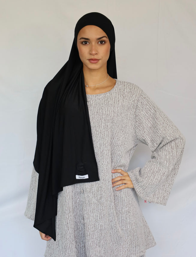Liquid jersey scarf - Black