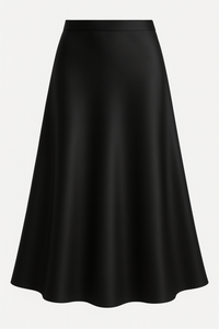 Flared satin skirt