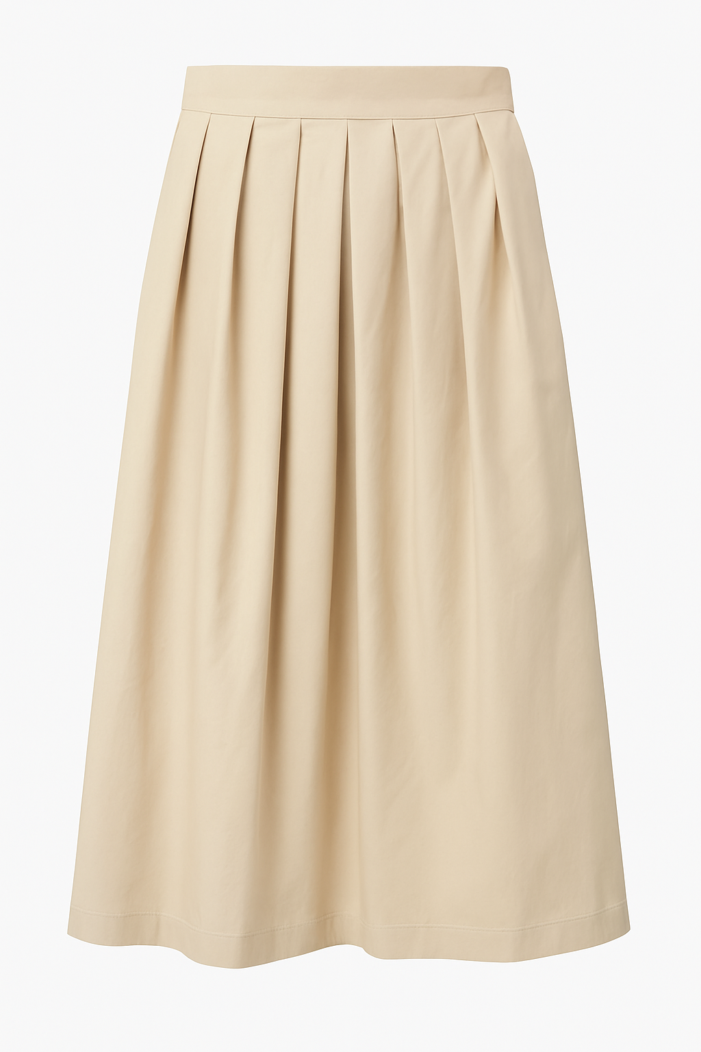 Pleated skirt beige