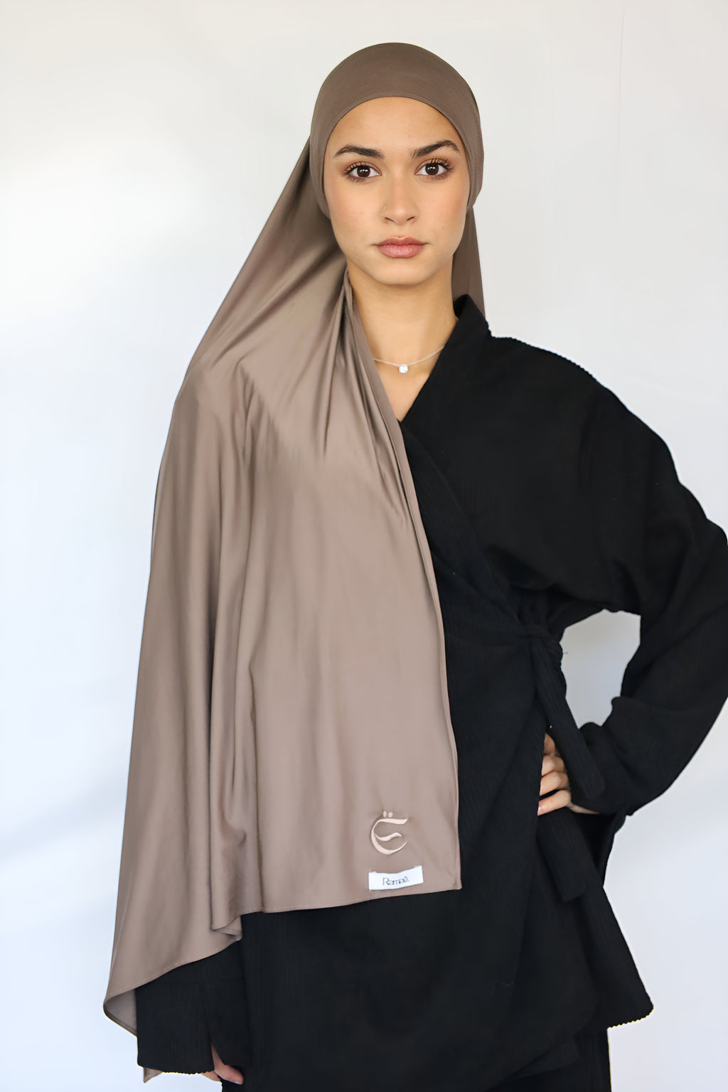 Liquid jersey scarf - brown