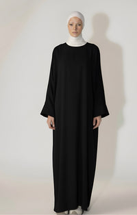Black - linen effect abaya